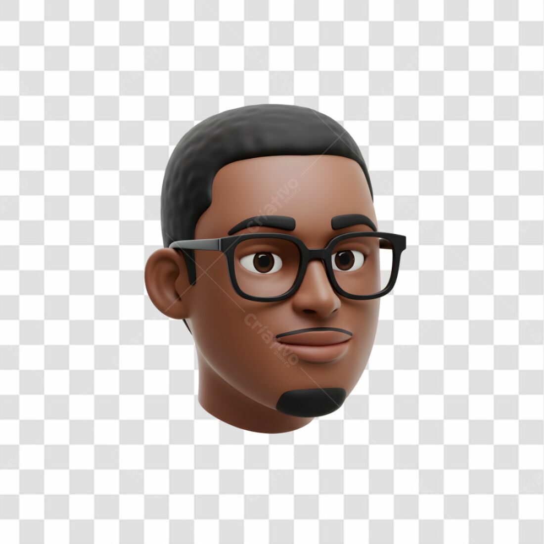 Avatar PNG com fundo transparente homem negro