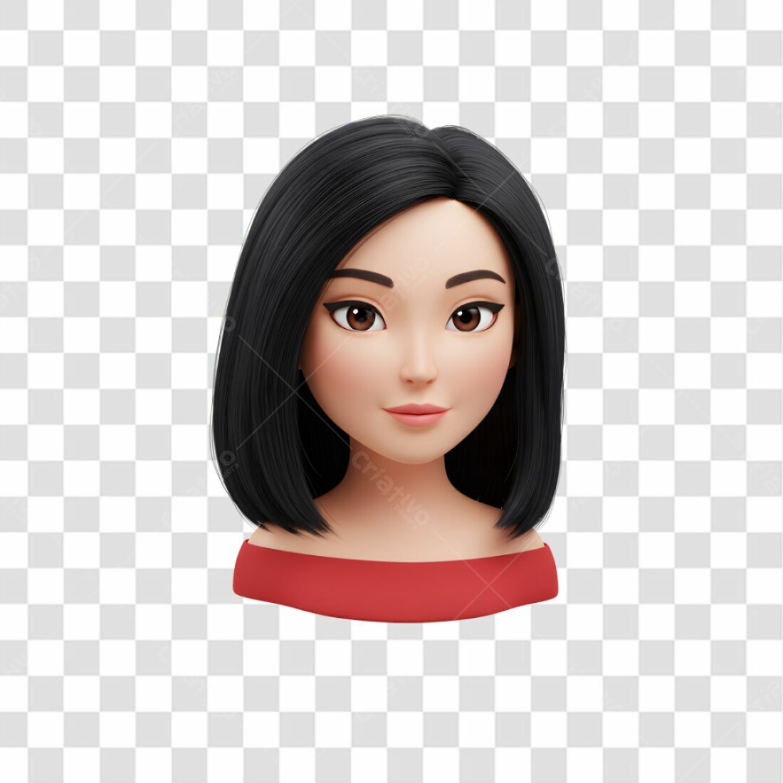 Avatar PNG com fundo transparente Mulher asiática