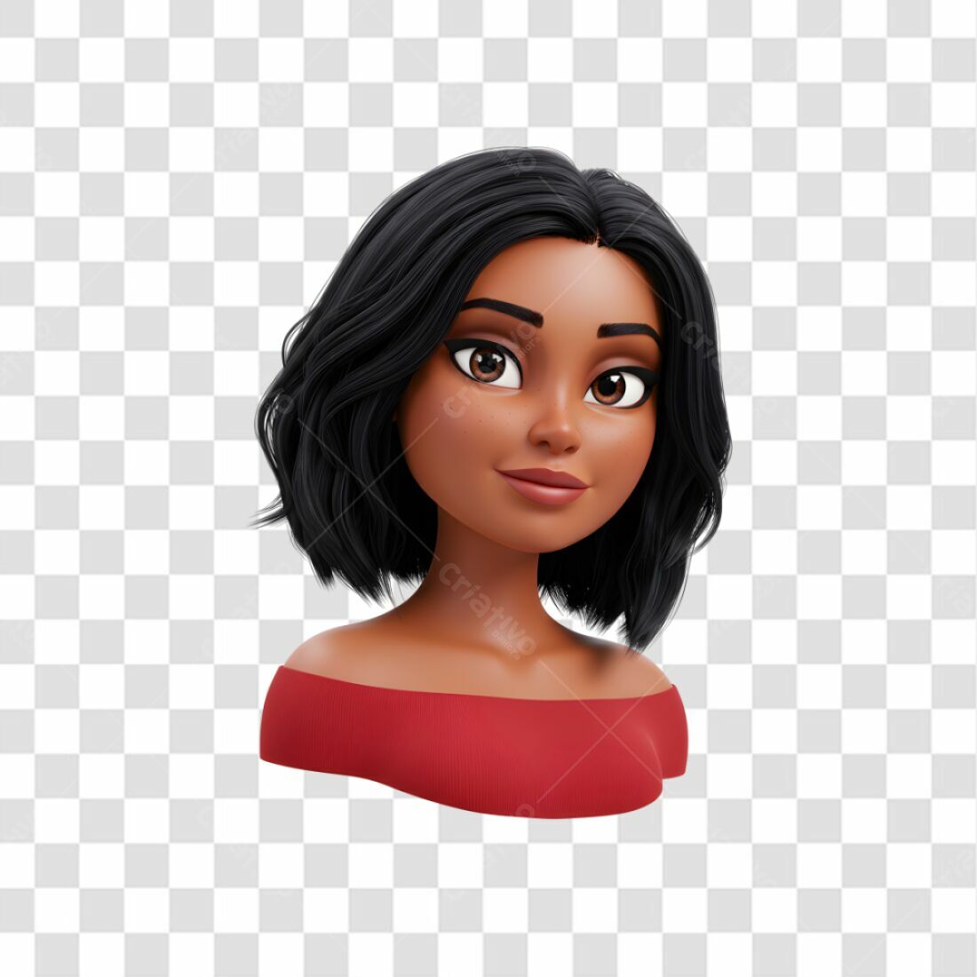Avatar Mulher Negra PNG com fundo transparente