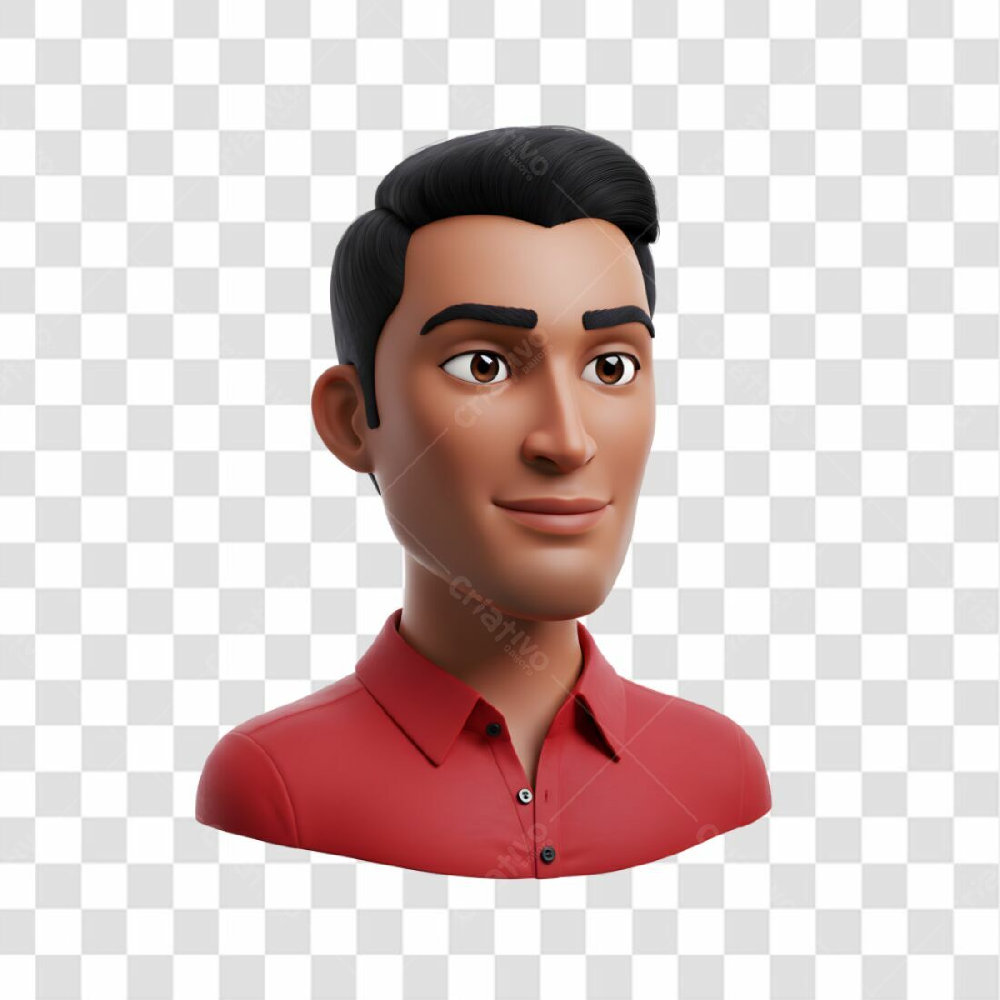 Avatar PNG com fundo transparente Homem de camisa vermelha
