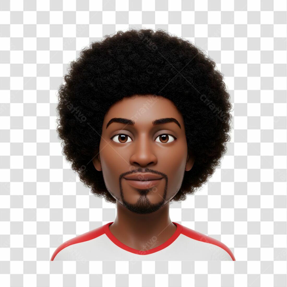 Avatar PNG com fundo transparente Homem Afro