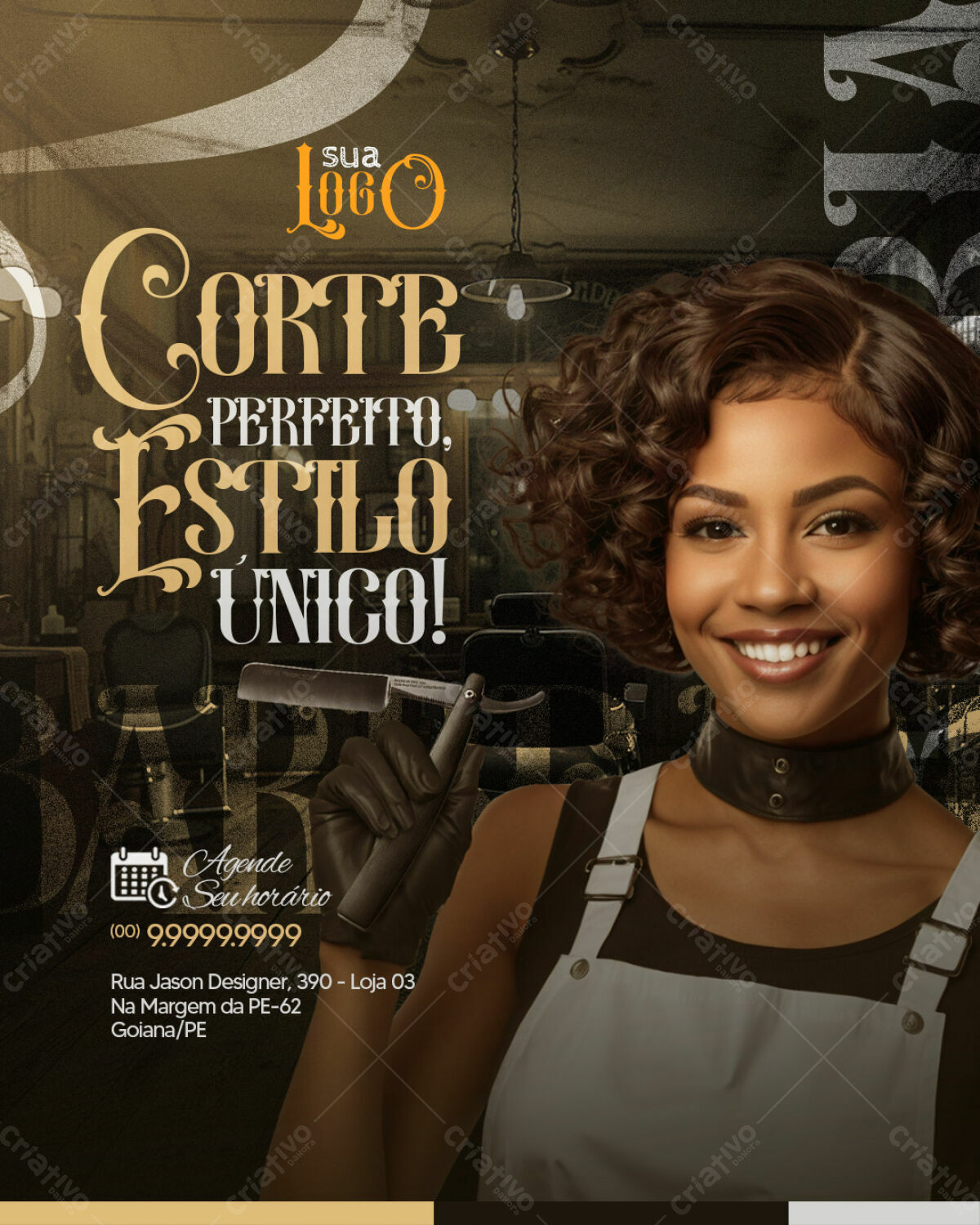 Flyer Barbearia Corte Perfeito PSD Editável