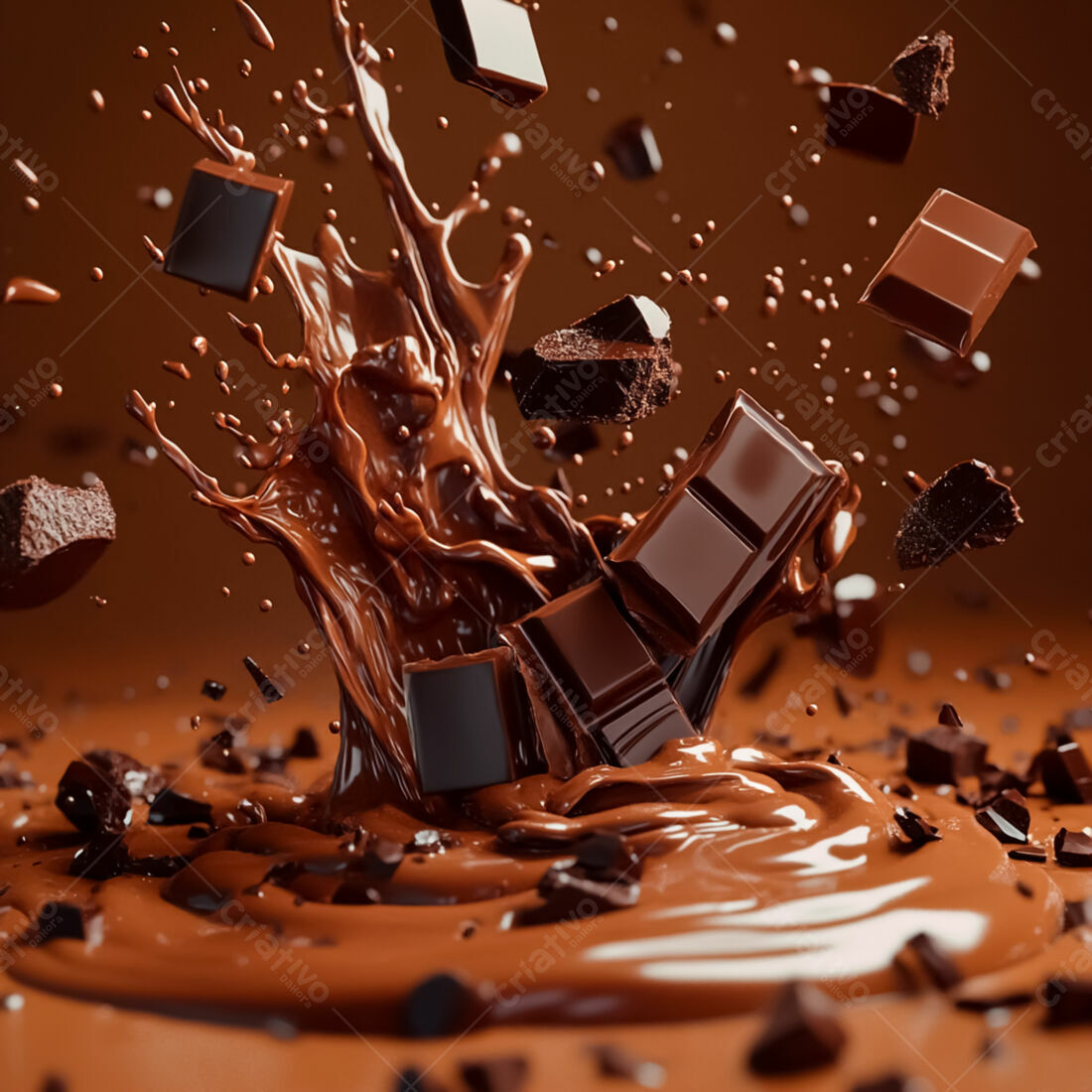 Chocolate derretendo em movimento
