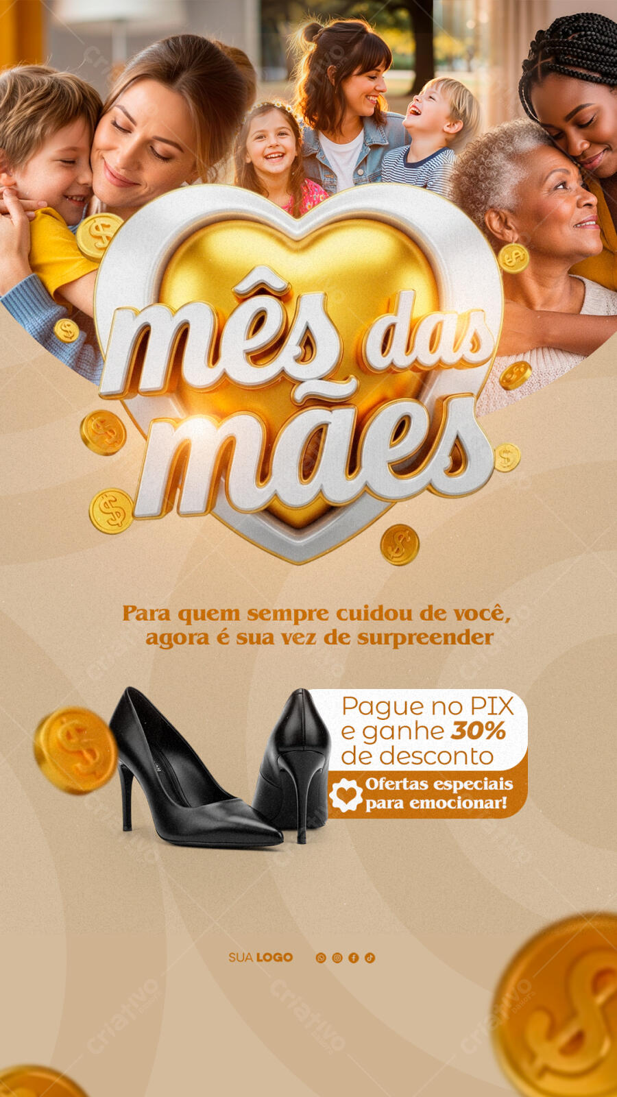 Story Instagram Mês das Mães Promoção Loja PSD Editável