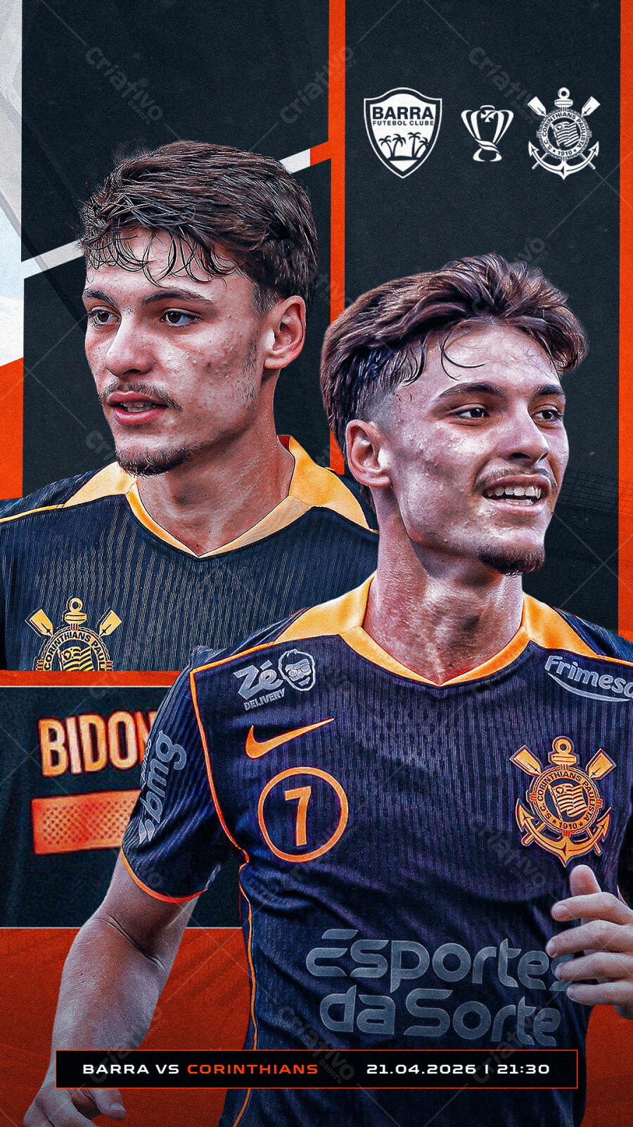 Post Instagram Jogo Futebol Corinthians PSD Editável