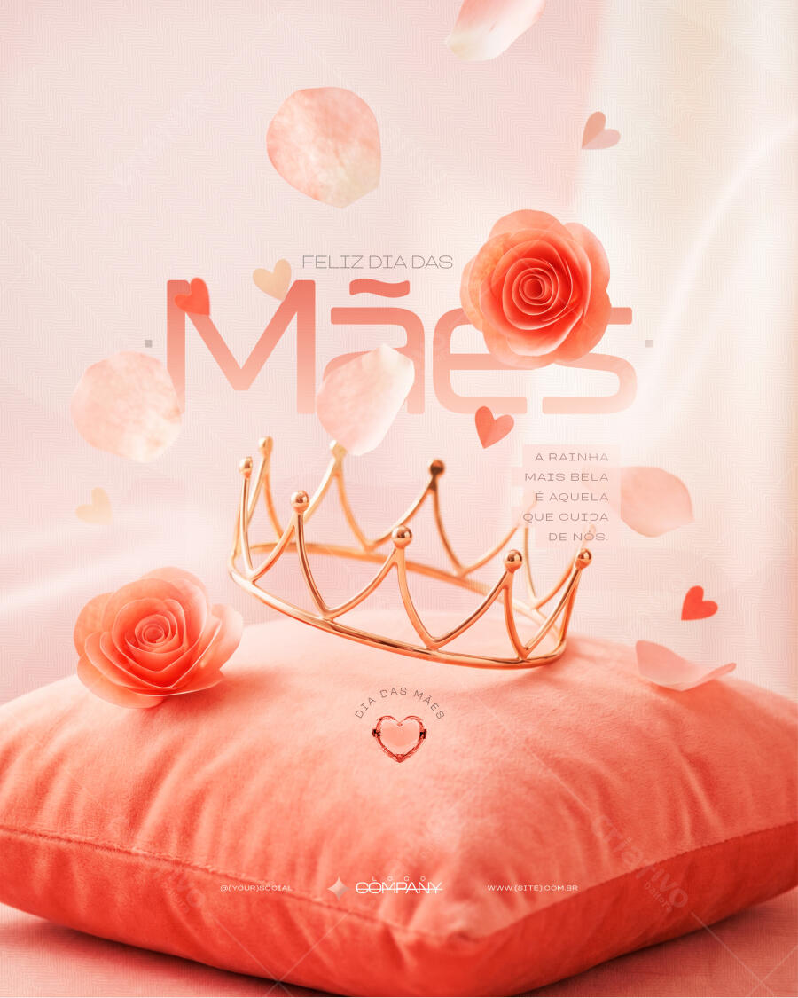 Editable PSD Mother's Day Instagram Post Crown Roses