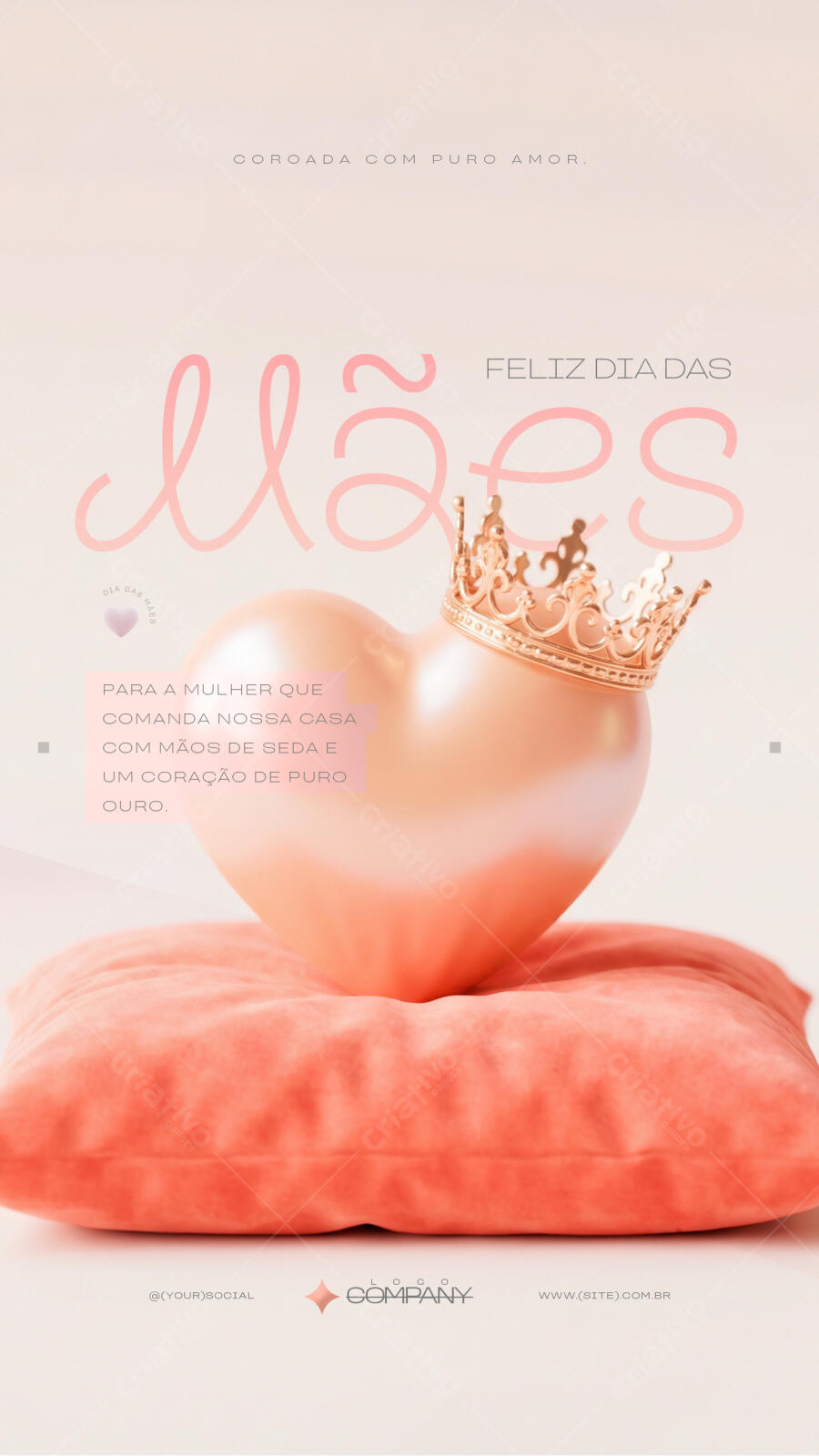 Editable PSD Mother's Day Instagram Story Heart Crown