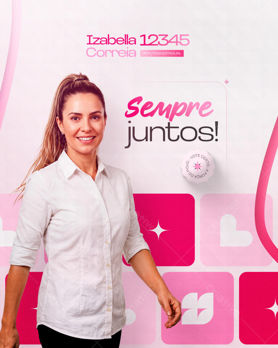 Post Instagram Campanha Política Izabella Correia PSD Editável