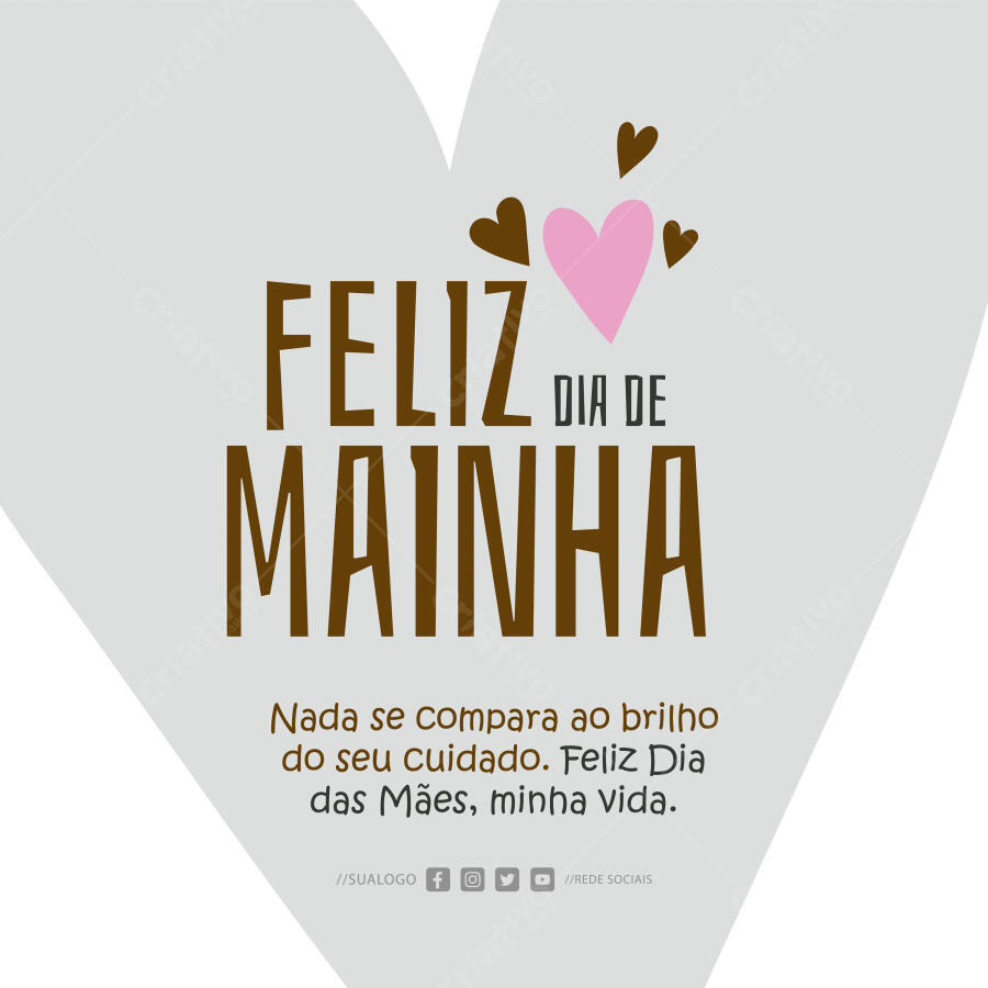 Ilustração Vetorial Dia das Mães Corações Minimalista