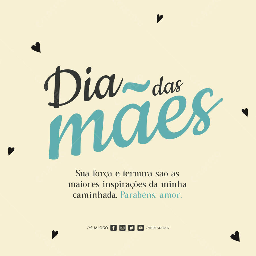 Mother's Day Vector Illustration Calligraphic Typography Hearts