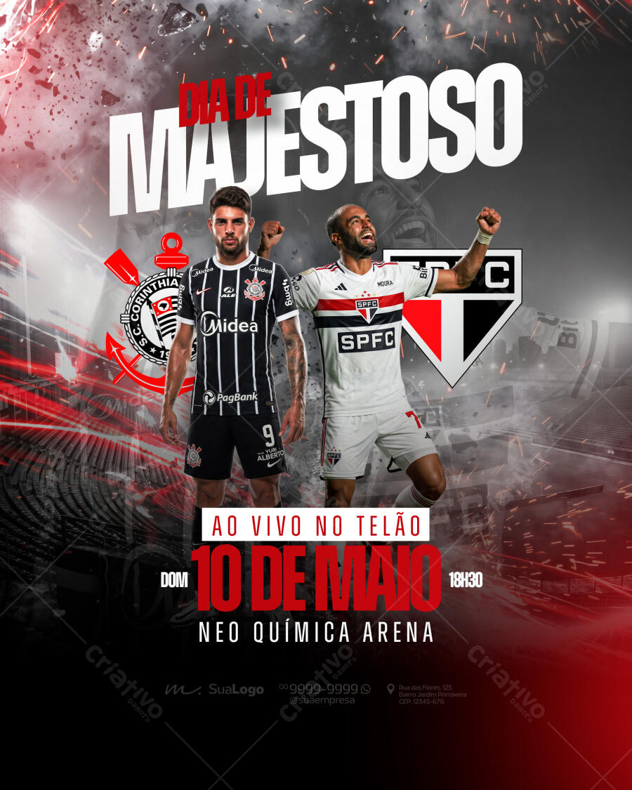 Post Instagram Futebol Corinthians São Paulo PSD Editável