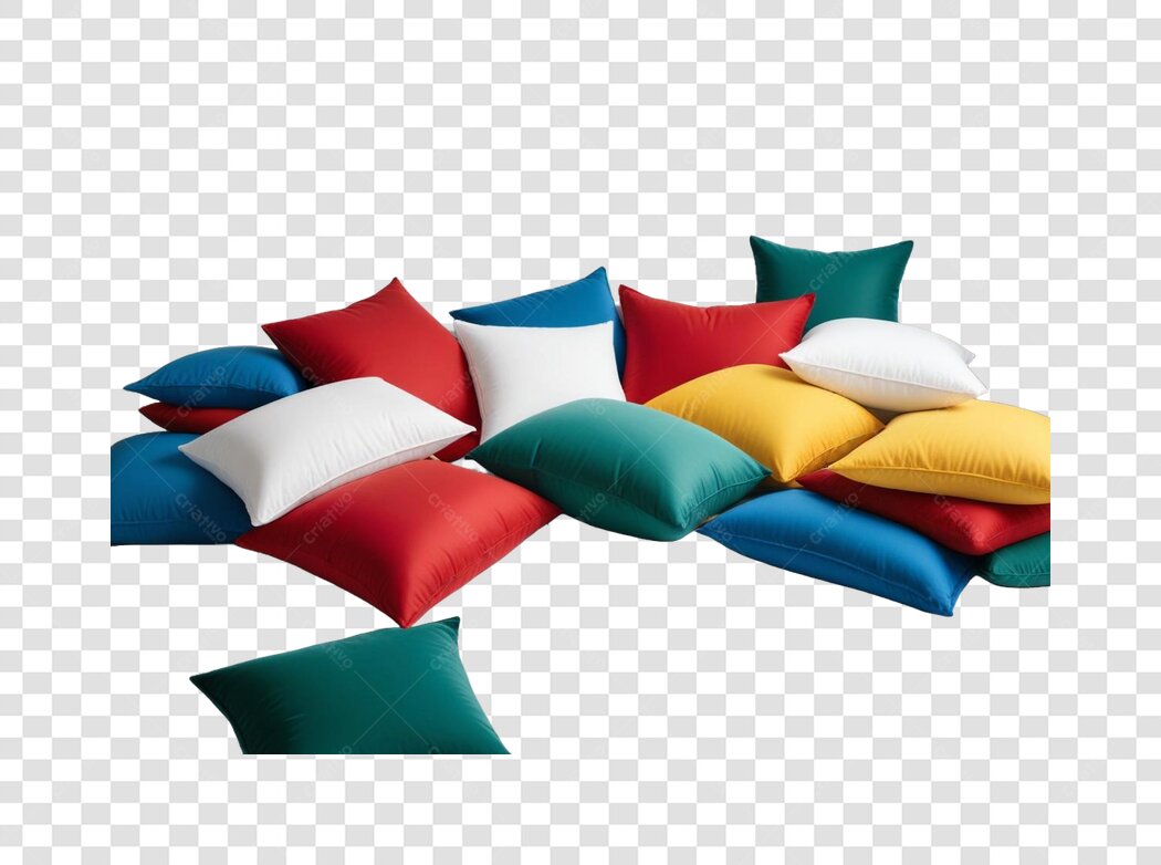 Foto Recortada Almofadas Coloridas Decoração PNG Fundo Transparente