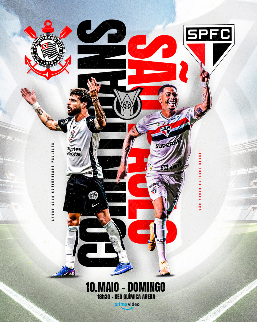 Post Instagram Corinthians São Paulo Futebol PSD Editável