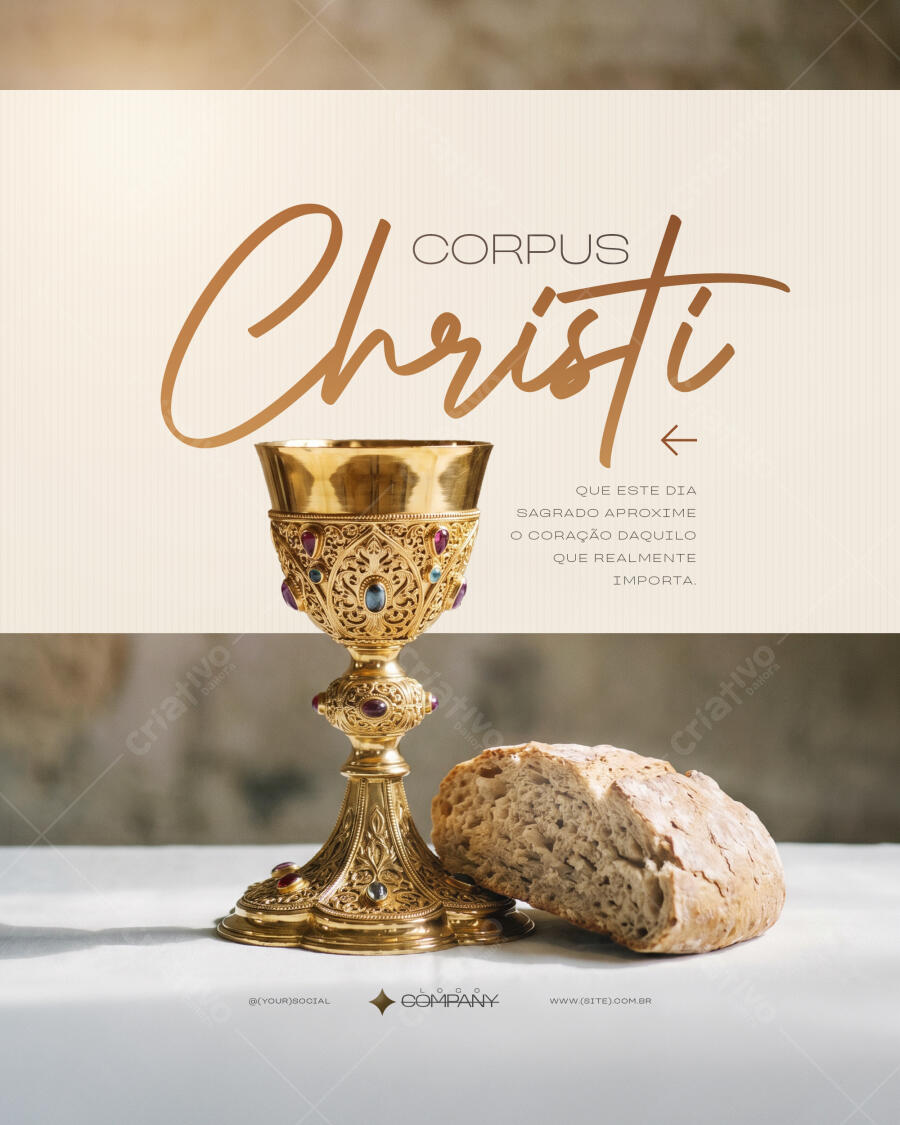 Editable PSD Corpus Christi Chalice Bread Instagram Post