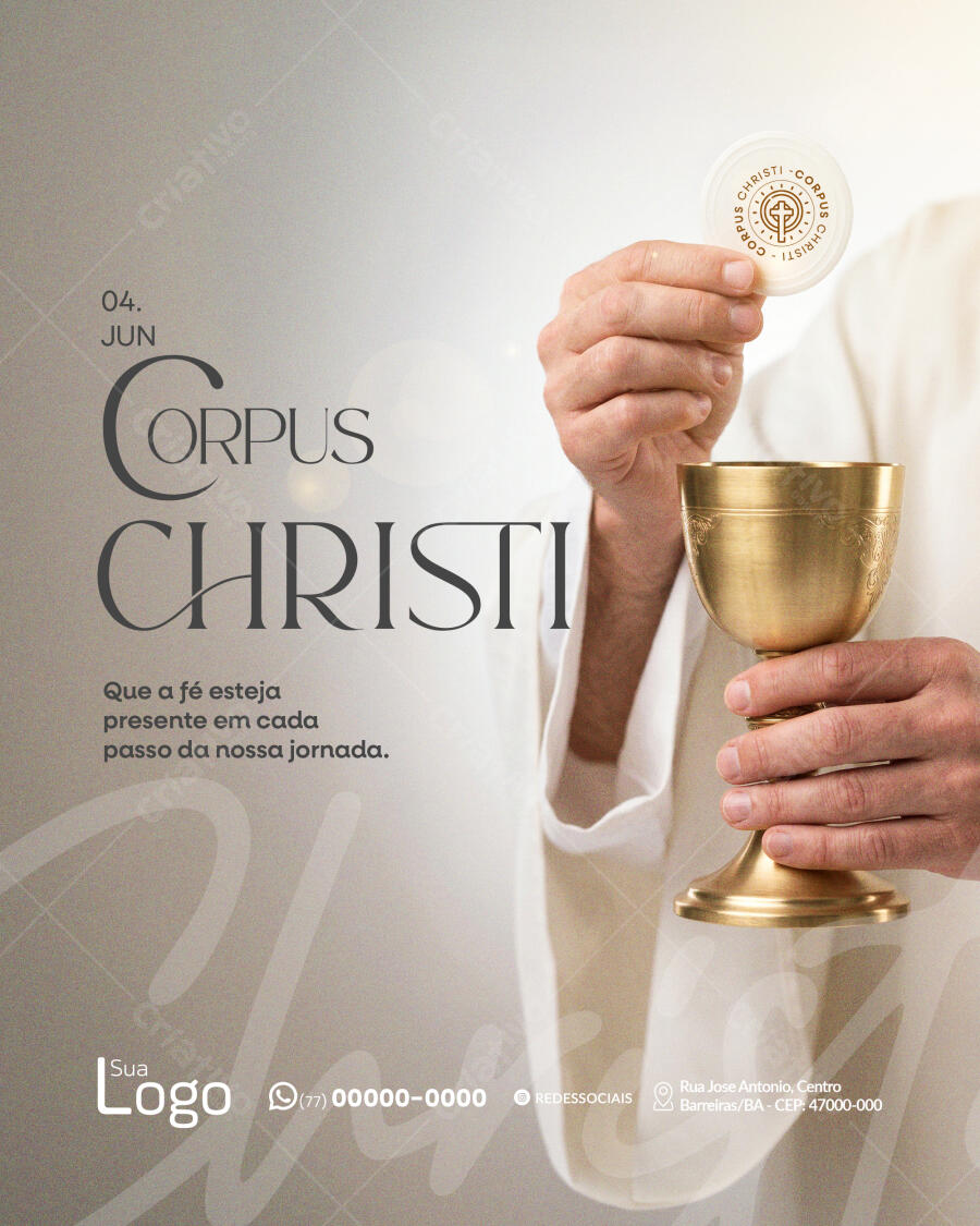 Post Instagram Corpus Christi Junho PSD Editável