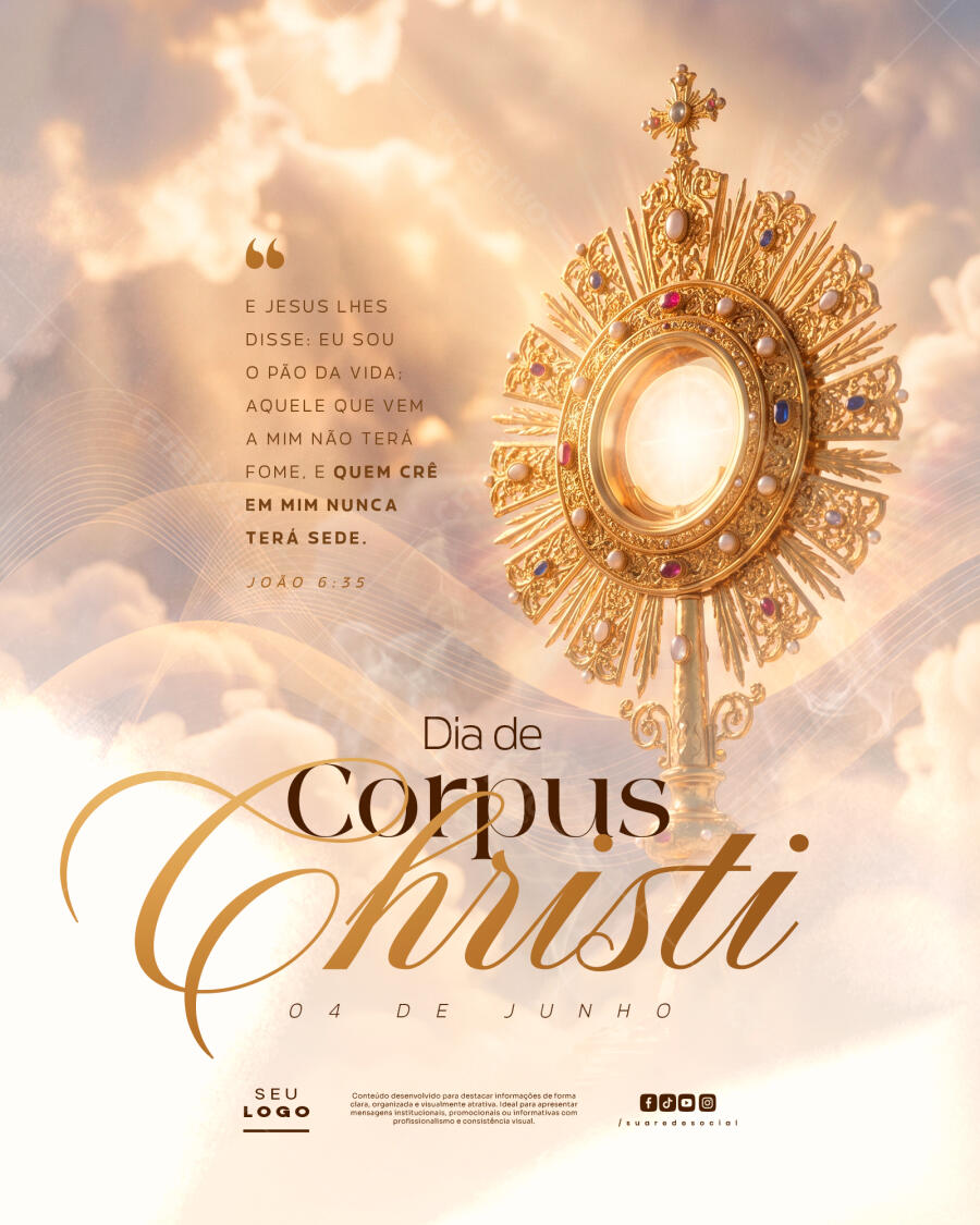Post Instagram Corpus Christi Junho PSD Editável
