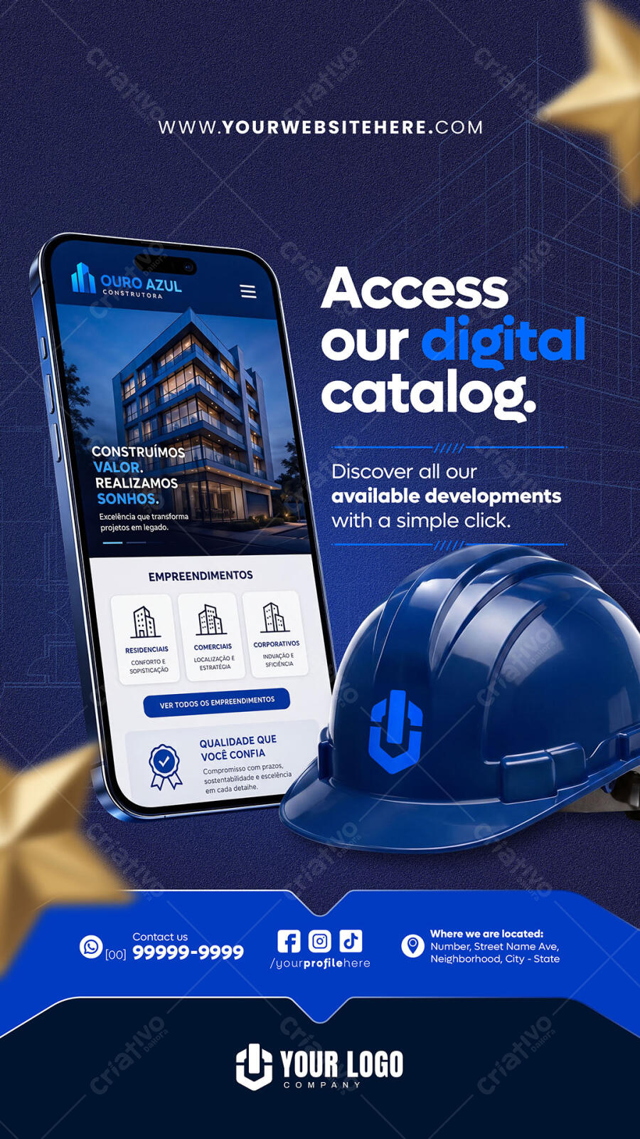 Story Instagram Construtora Catálogo Digital PSD Editável