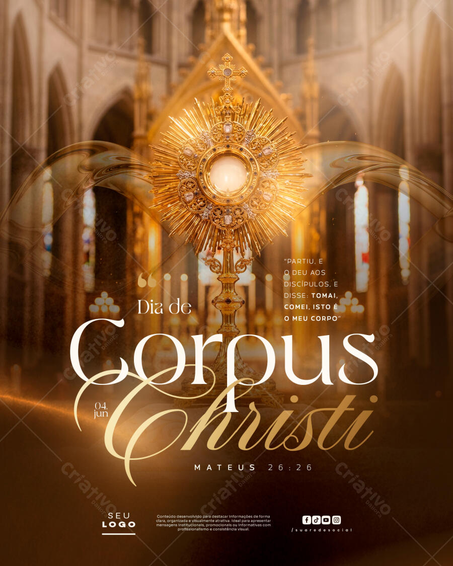 Post Instagram Corpus Christi Junho PSD Editável