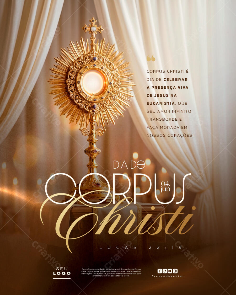 Editable PSD Corpus Christi Instagram Post June 04 Religious