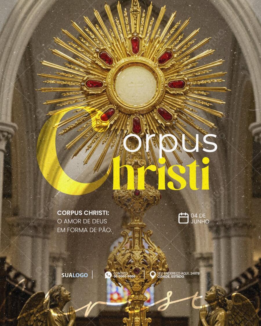 Post Instagram Corpus Christi Junho PSD Editável