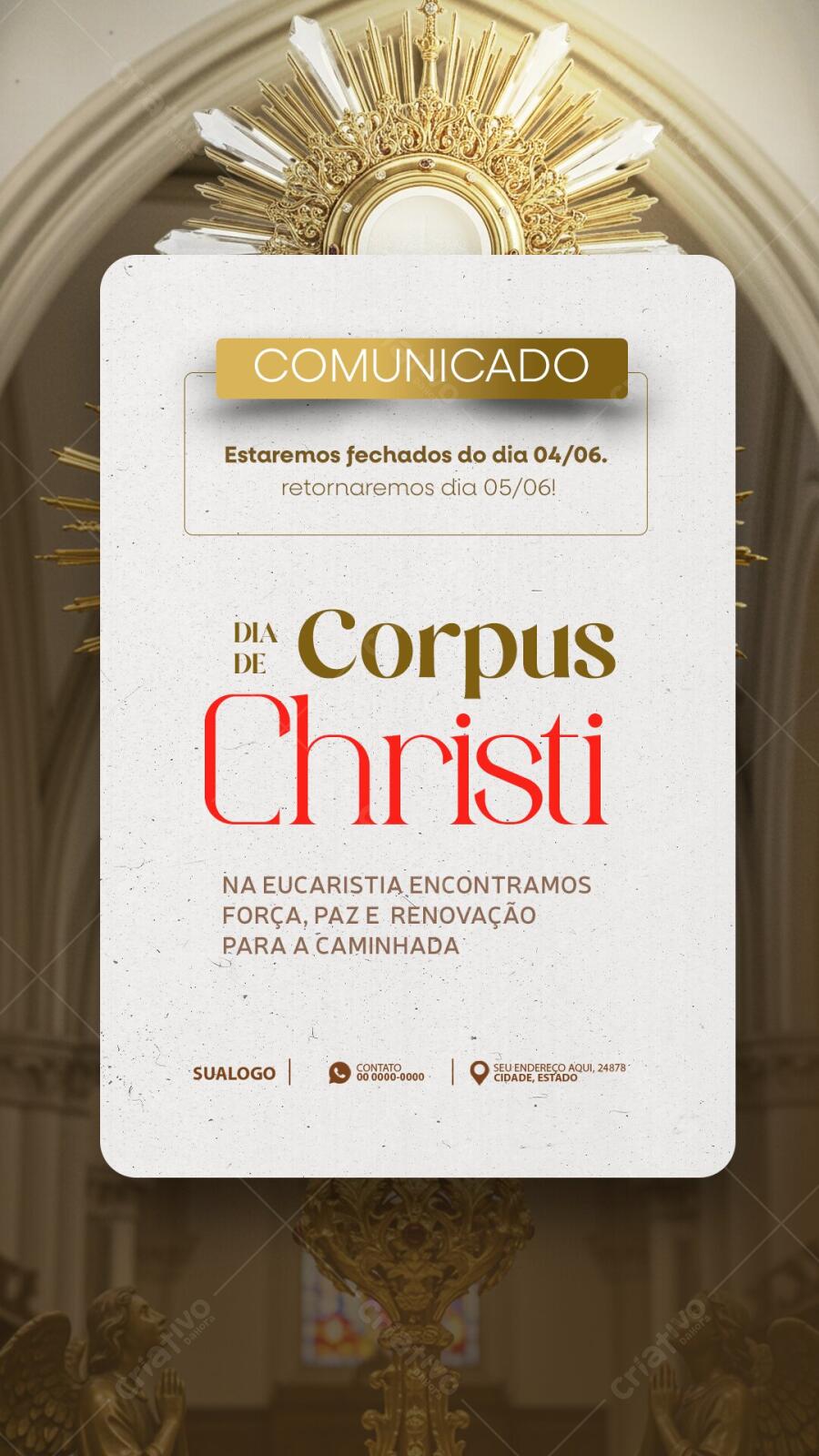 Editable PSD Corpus Christi Instagram Story Church Communication