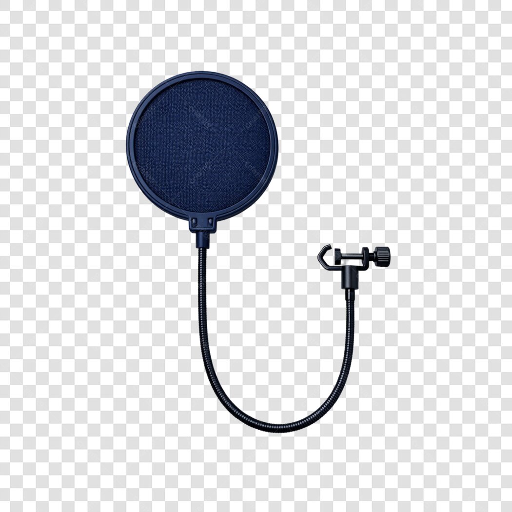 Foto Recortada Pop Filter Microfone Estúdio PNG Fundo Transparente