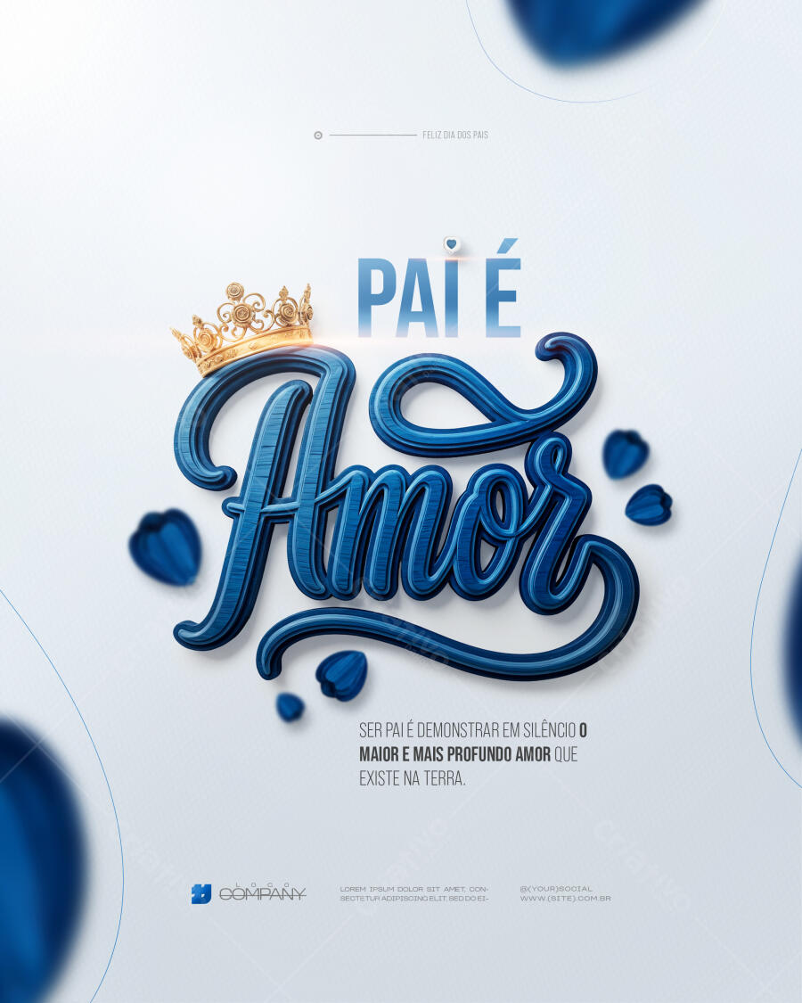 Editable PSD Father's Day Instagram Post Love Crown