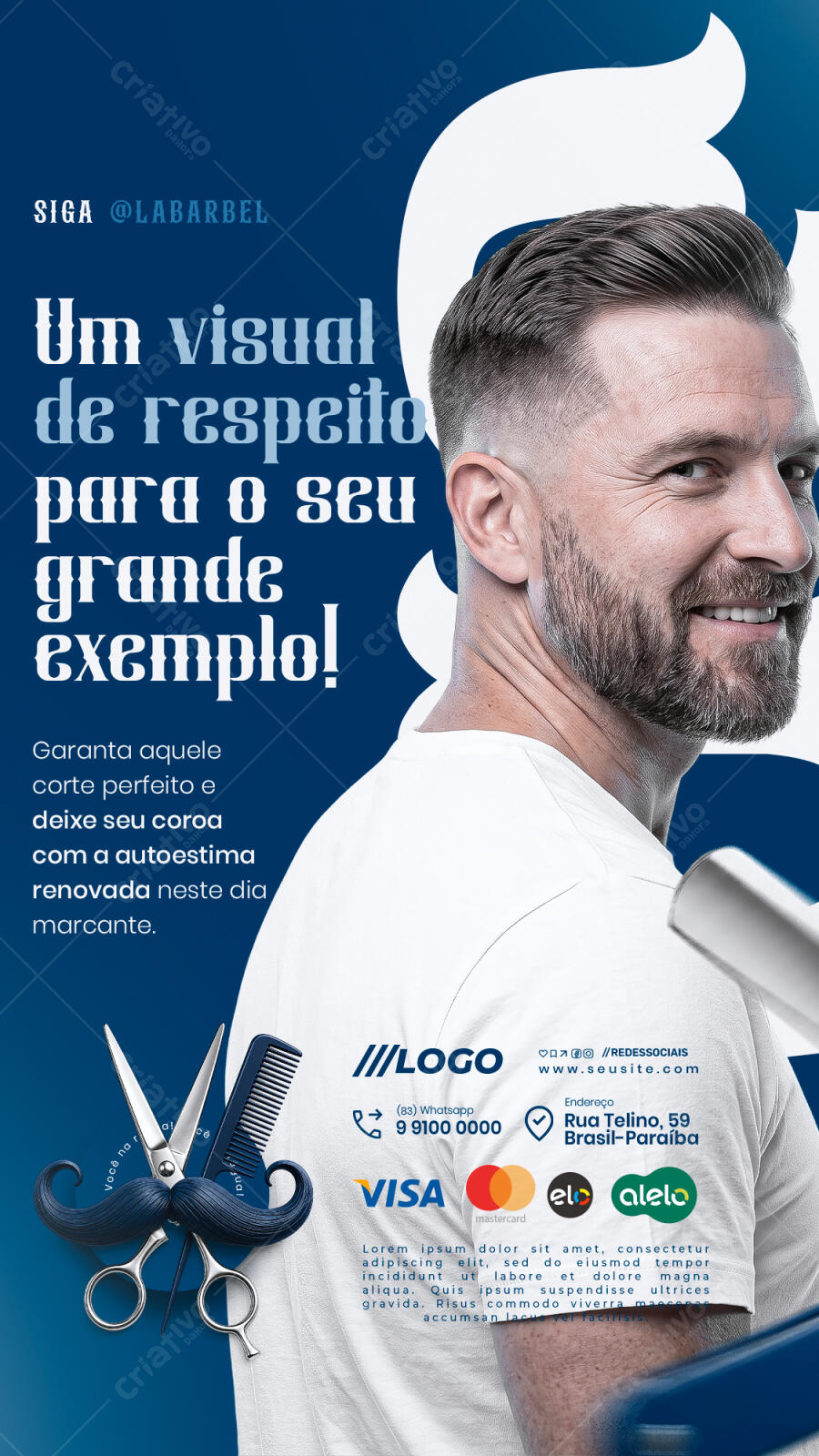 Editable PSD Barber Shop Instagram Story Men's Haircut
