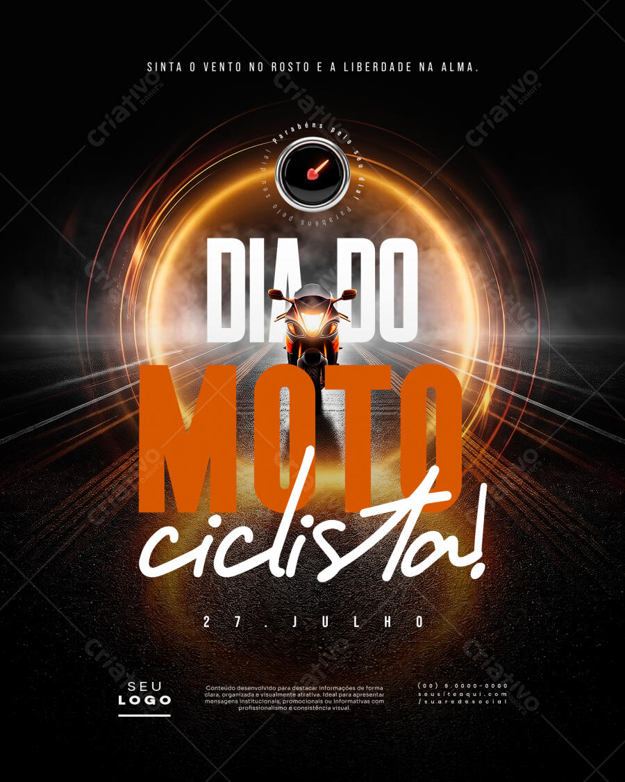 Editable PSD Motorcyclist Day Instagram Post July 27