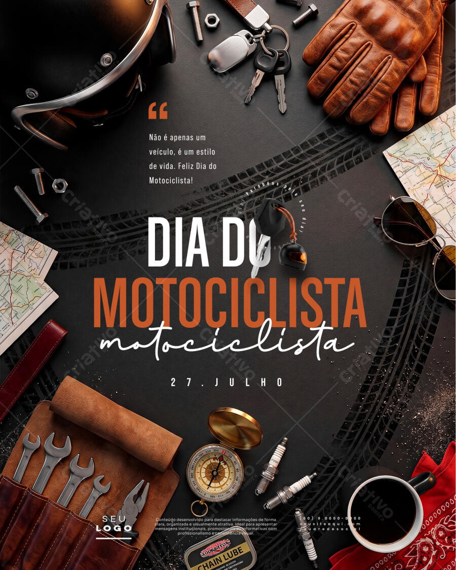 Editable PSD Motociclist Day Instagram Post July 27