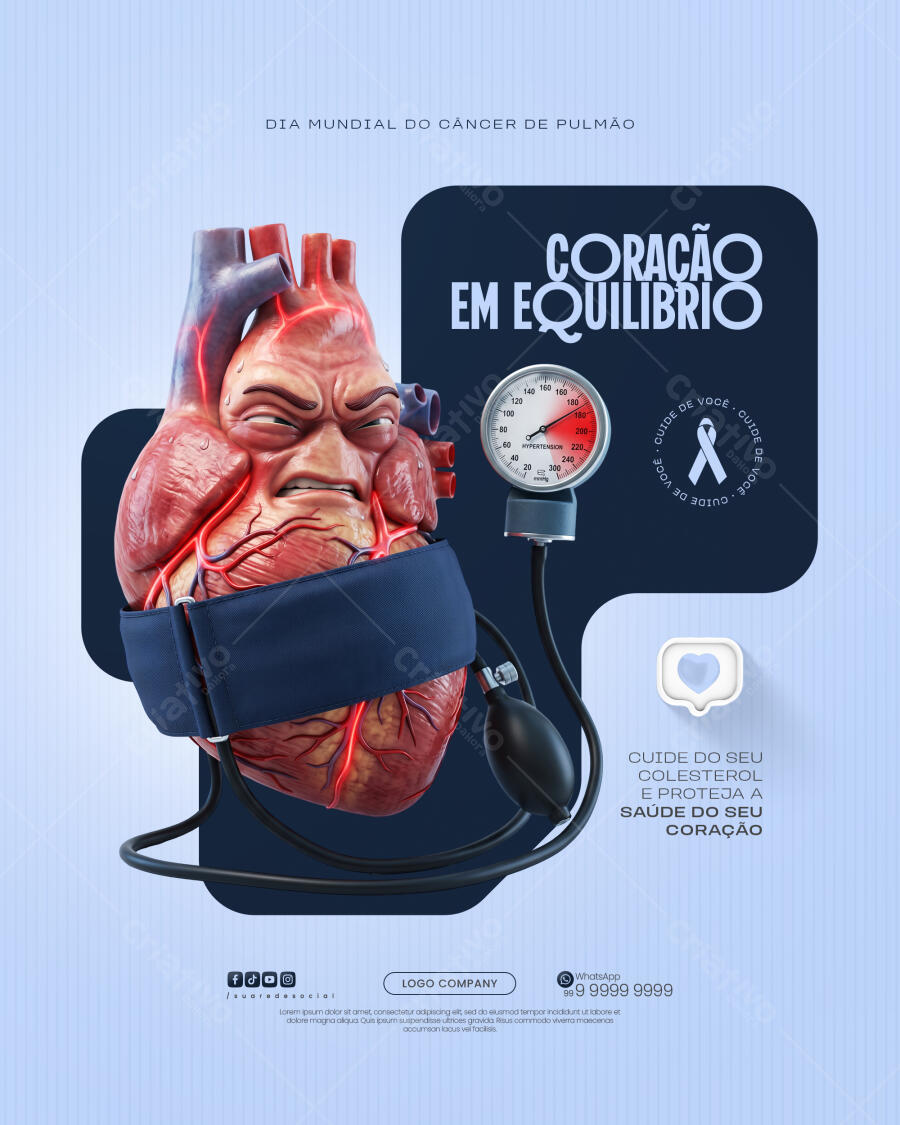 Editable PSD Instagram Post Heart Health Balance